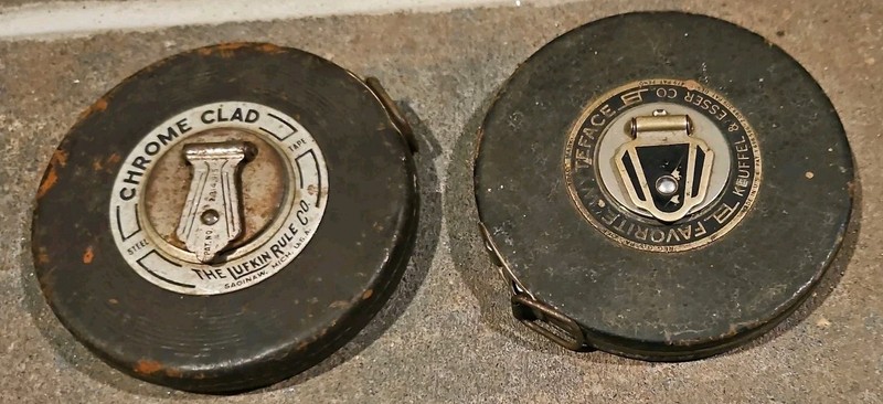 Lufkin Rule Co. Keuffel Esser Co. Steel Vintage Tape Measures - Set of 2 - 50 FT