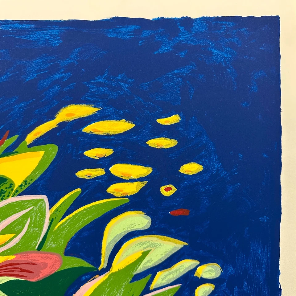 Serigrafia vintage Lucio Pozzi assinada edição limitada natureza morta "Flor em vaso" - Imagem 4 de 4