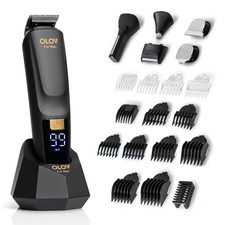 Beard Trimmer, 21 Piece All-in-One Mens Grooming Kit and Hair Clipper, Black