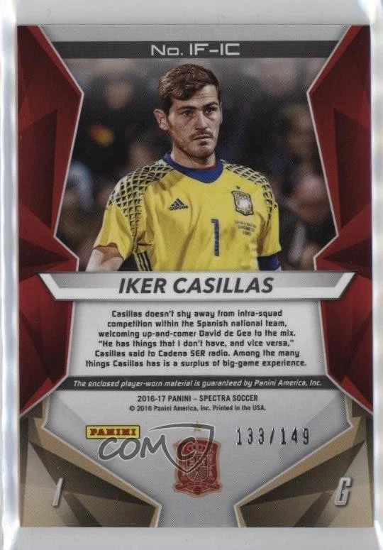 2016-17 Panini Spectra International Fabrics /149 Iker Casillas #IF-IC - Image 2 of 2