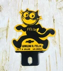 VINTAGE 4x3" CHEVROLET WINSLOW B. FELIX CHEVY MOTOR OIL PORCELAIN TOPPER SIGN