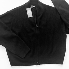 NWT Vince Camuto Womens Full Zip Acrylic Knit Fashion Sweater Black Size XL