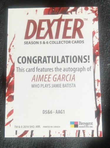 Breygent Dexter Aimee Garcia Autogrammkarte Jamie D5&6-AAG1 Strong Blue Ink - Bild 2 von 2