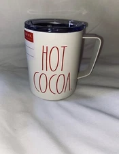 Rae Dunn 2020 Insulated Christmas  “HOT COCOA” Mug With Lid.