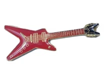 Bright Red Electric Guitar Pin Hat Tac Heavy Metal Hat Tac Backpack Flair