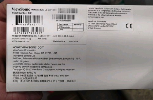 New Sealed ViewSonic SI01 Wireless WiFi Module for ViewBoard - Picture 5 of 5