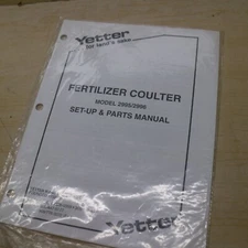 YETTER MODEL 2995 2996 FERTILIZER COULTER SET UP PARTS MANUAL book catalog list