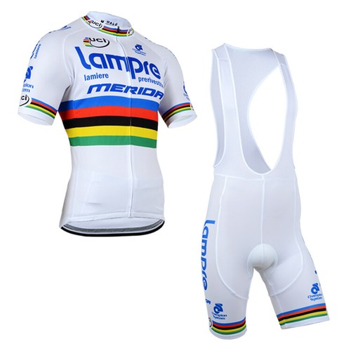 White Men's Cycling Jersey Bike Bibs Shorts Set Team Riding Clothing Pad Outfits - Picture 1 of 15