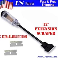 11 in Long Plastic Handle Reach Gasket Scraper With Replaceable Blade with Spare