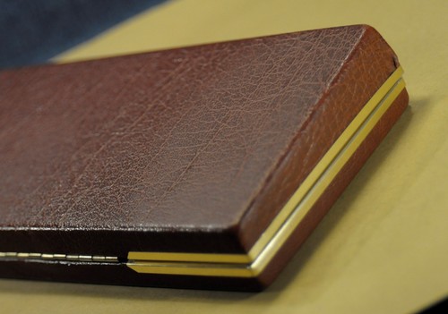 "Aurora" Luxury For Two Pen's Presentation Brown Leather Empty Hard Case/Box - Picture 4 of 9