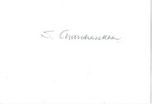 Subrahmanyan Chandrasekhar "Nobelpreis" Autogramm signed 10x15 cm Karteikarte