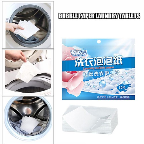 30Pcs Laundry Detergent Nano Super Soaps Sheets Clothes Fabric Washing US