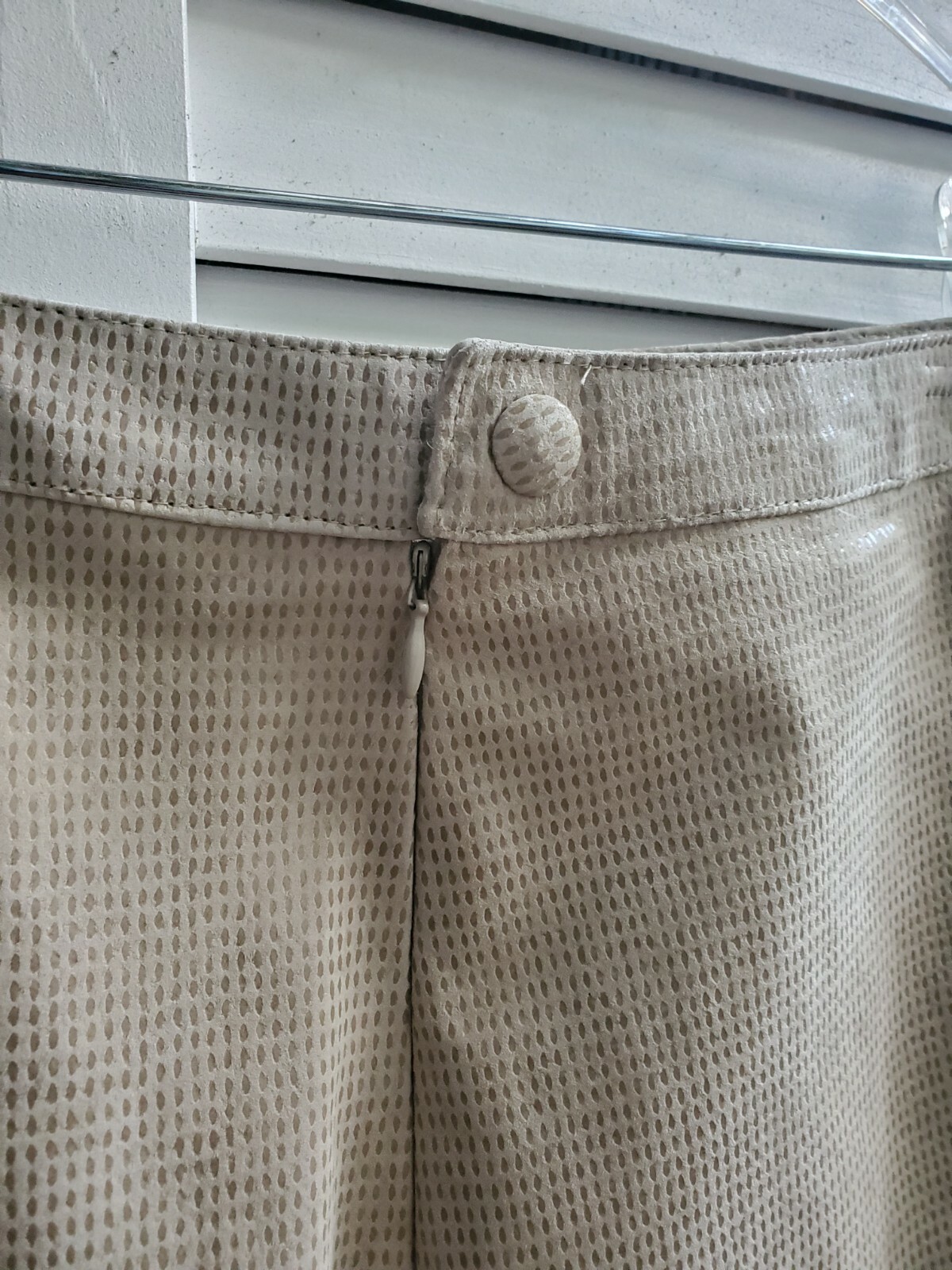 Leather Suede Patchwork Stitched Pencil Skirt  Li… - image 3