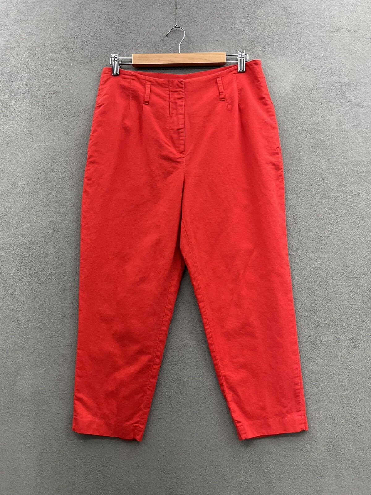 Boden Women’s 8P Bright Red High Waist Linen Cotton Blend Trouser