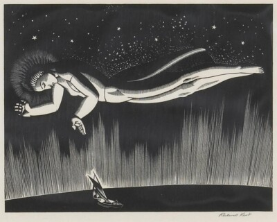 #ad #ad Godspeed Rockwell Kent 1918 Archival Quality Art Print Symbolist Wood Engraving $85.00