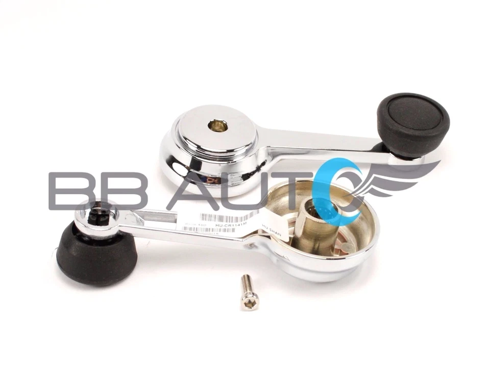 2 MANIJAS DE MANIVELA DE VENTANA MANUALES INTERIORES CROMADAS PARA JEEP WRANGLER CHEROKEE CJ5 CJ7 Foto 2 de 3