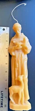 Religious Wax Candle, w/ great detail, & condition, 10 inches.
