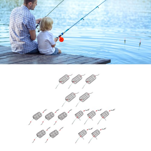 5Pcs Fishing Bait Cages Lure Cage Stainless Steel Fishing Trap Basket Feede EUJ - Picture 3 of 32