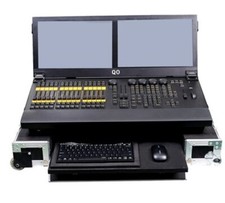 with pc DMX controller stage light console 2 displays keyboard Q0 case