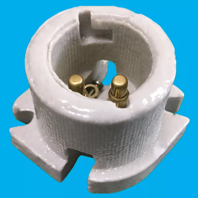 1x Bayonet B22 Glazed Ceramic Lamp Holder BC Porcelain Socket Side Fitting
