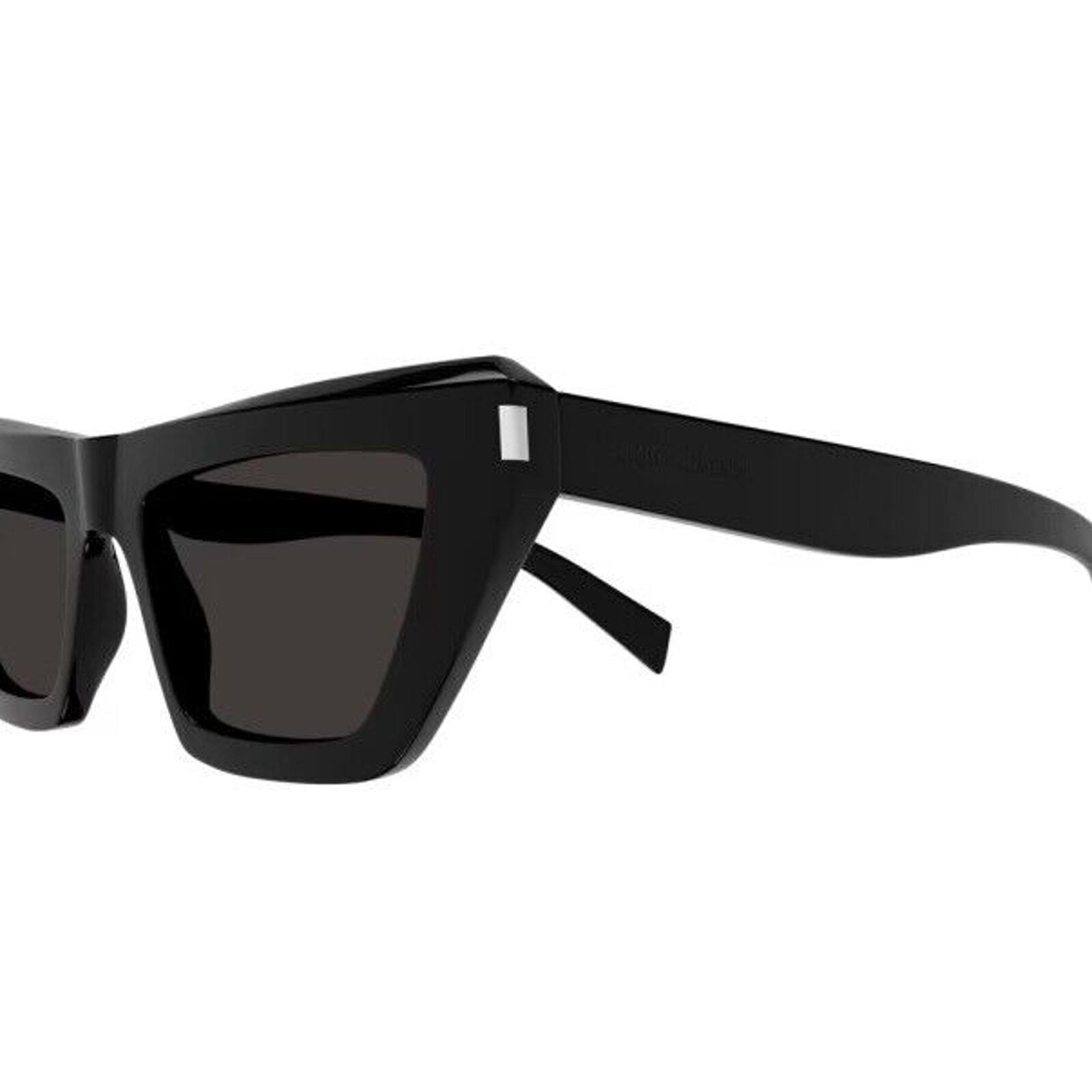 Saint Laurent SL 467 001 Occhiali da sole da donna nero grigio scuro con lenti occhio di gatto