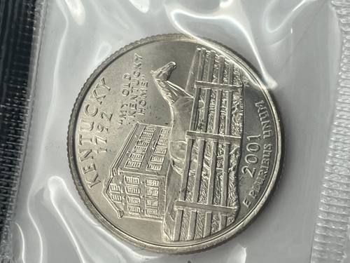 2001 United States Denver Mint Uncirculated Quarter Coin Set NY, NC, VT, RI, KY - Picture 7 of 13