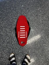 D'COR Visuals Gripper Seat Cover - Honda - Red With White Ribs  30-10-470