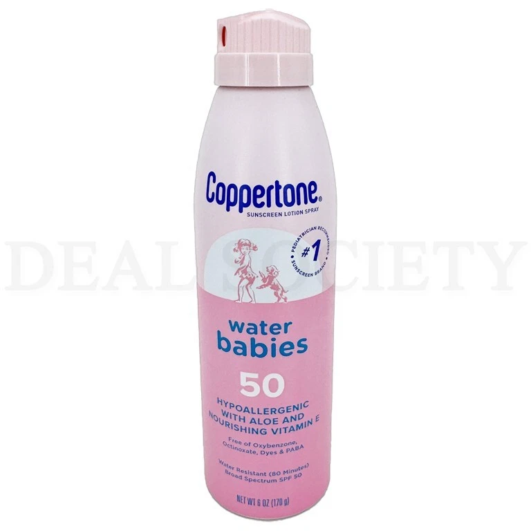 Coppertone Agua Bebés Protector Solar Loción Spray FPS 50 6oz Lote de 3 Foto 2 de 3