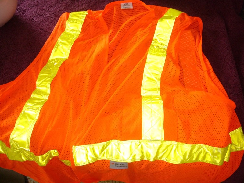 Saftey equipment, Eyeware, Hardhat and reflective vest.