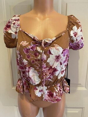 YMI COLLECTIONS, Junior Sz Large, Print Top, w/Off Shoulder or Peasant Neck  NEW