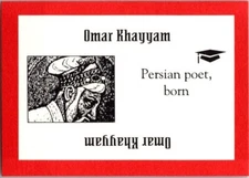 PERSPECTIVE Time Line Game OMAR KHAYYAM 1992 card used History free ship