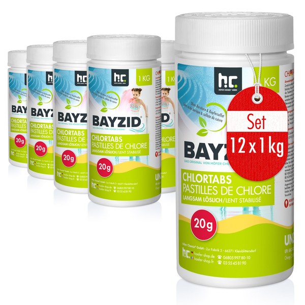 Chlortabs 20G Langsam 12 X 1 Kg Bayzid LöSlich Chlor Tabletten Pool Tabs-image