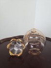 Lead Crystal Perfume Bottle With Flower Stopper And Gold Design, Made In Italy — photo 2