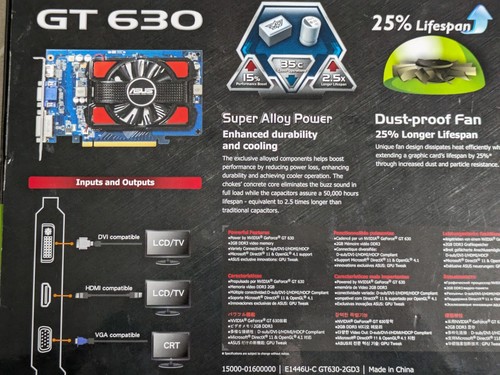 Asus Nvidia GeForce GT 630 2gb GRAPHICS CARD GPU Working Boxed Exc - Picture 11 of 11