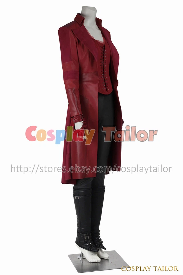 Capitán América 3: Guerra Civil Wanda Maximoff Bruja Escarlata Uniforme Rojo Halloween Foto 3 de 4