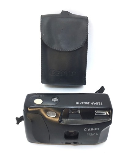 CANON - PRIMA Junior Hi Vintage 35mm Roll Film Camera + Case & Wrist Strap