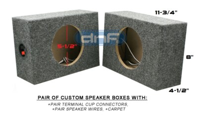1 PAIR 2 TOTAL CUSTOM 6-1/2'' SQUARE SPEAKER BOX 6.5 INCHES - SHIPS FREE TODAY!