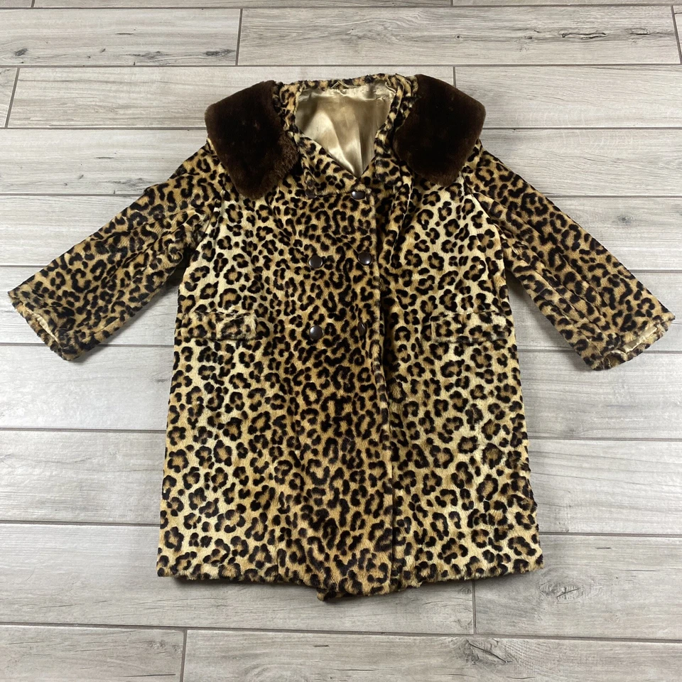 Chaqueta de piel sintética laminada vintage 1960 original Walter Girmes moltofur leopardo Foto 2 de 4