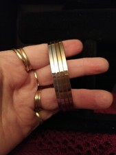 Silvertone Goldtone Bangle Bracelets Set New 