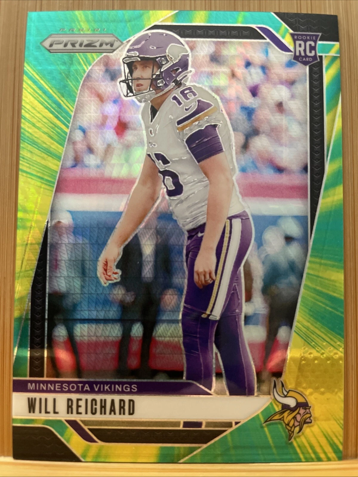 Will Reichard (RC) 2024 Panini Prizm - Rookies Hyper Prizm /180 - Vikings #396