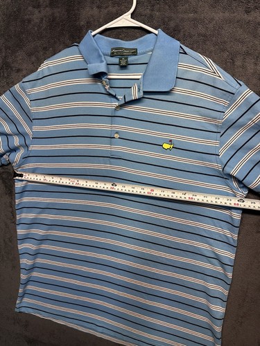 Masters Collection Golf Poloshirt Herren XL blau Pima Baumwolle gestreift Augusta - Bild 8 von 9