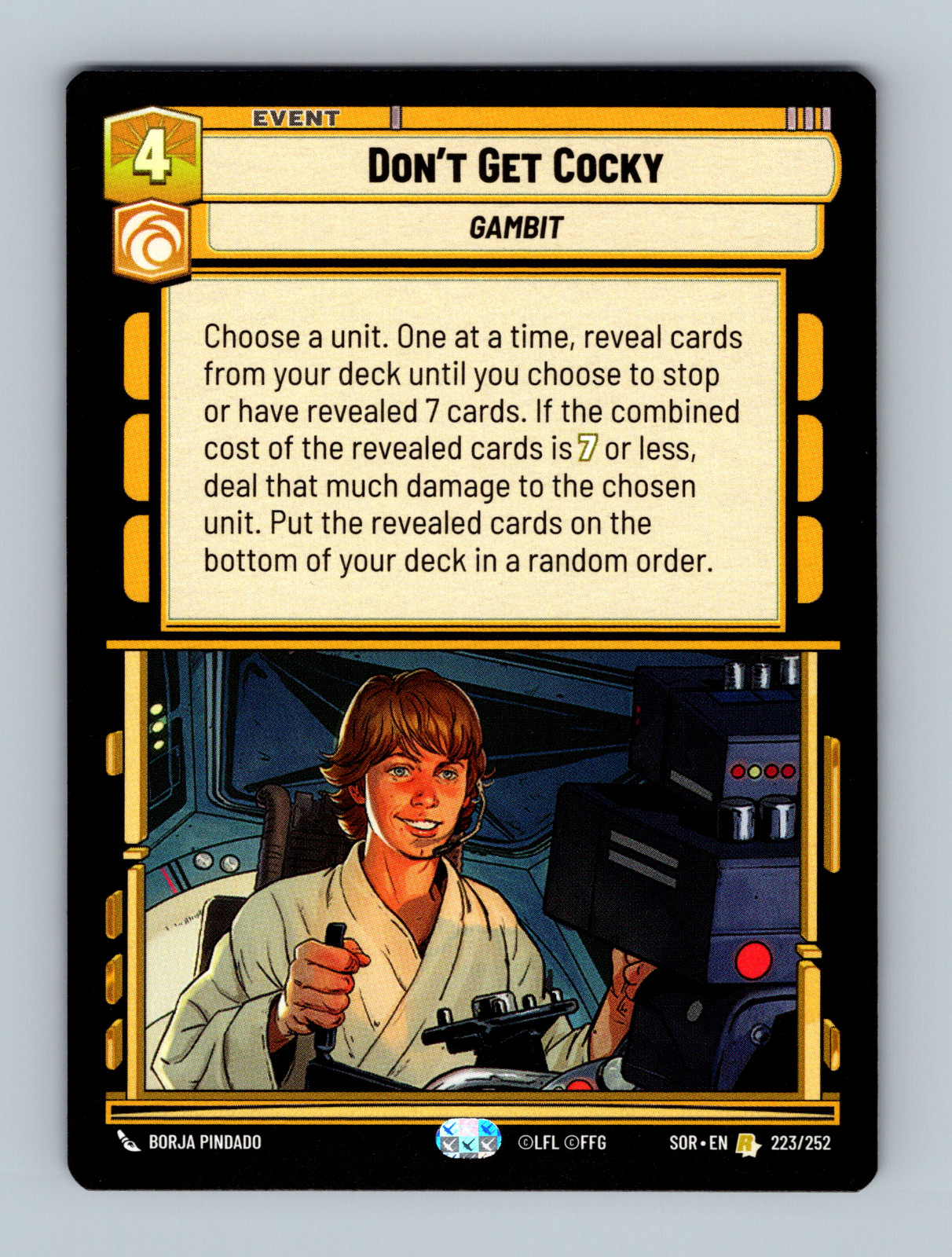 Star Wars Unlimited - Don't Get Cocky - Spark of Rebellion (SOR) 223/252
