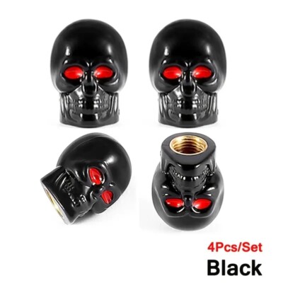 4x Skull Terminator Ventilkappen Reifen auto Motorrad Bike Valve Caps