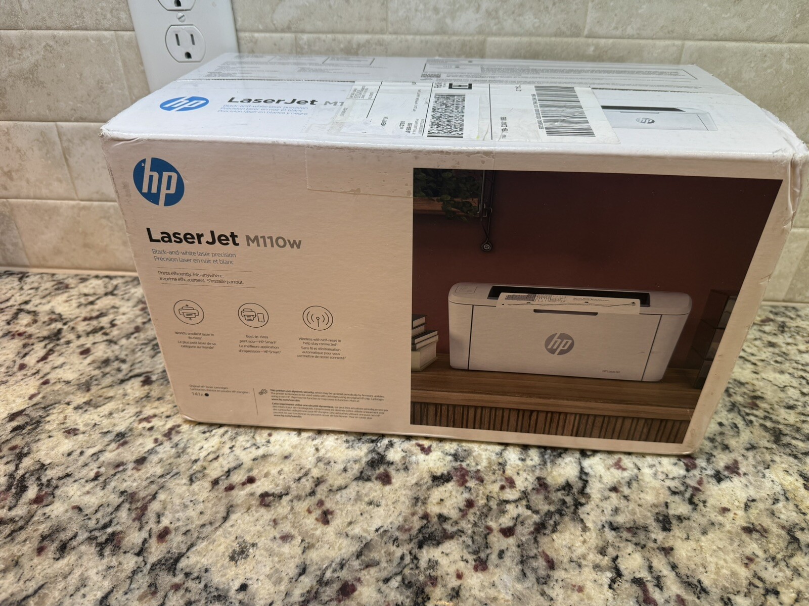 HP - LaserJet M110w Wireless Black and White Laser Printer - White