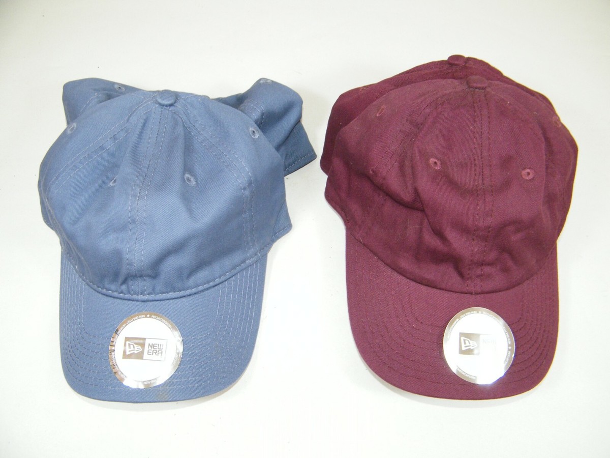 4) NEW ERA NE201 ADJUSTABLE UNSTRUCTURED CAP HAT BLUE BURGUNDY