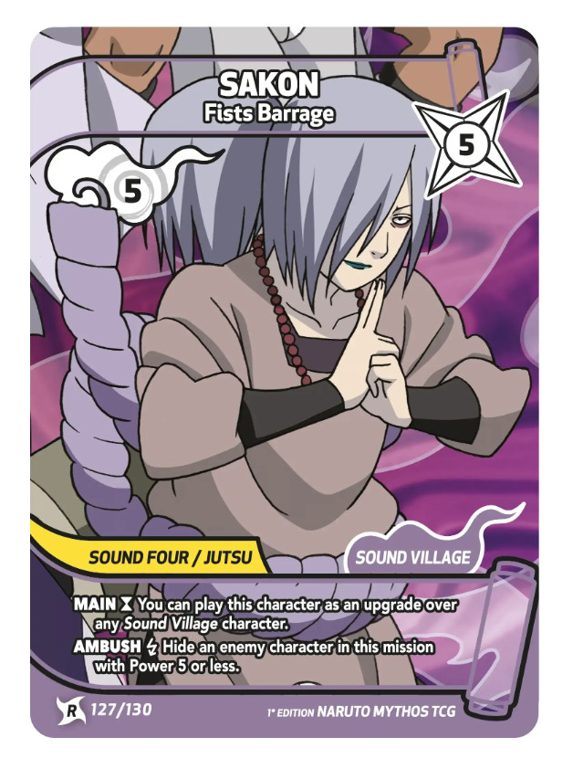 Sakon 127/130 R - Naruto Mythos TCG 1st Edition English -