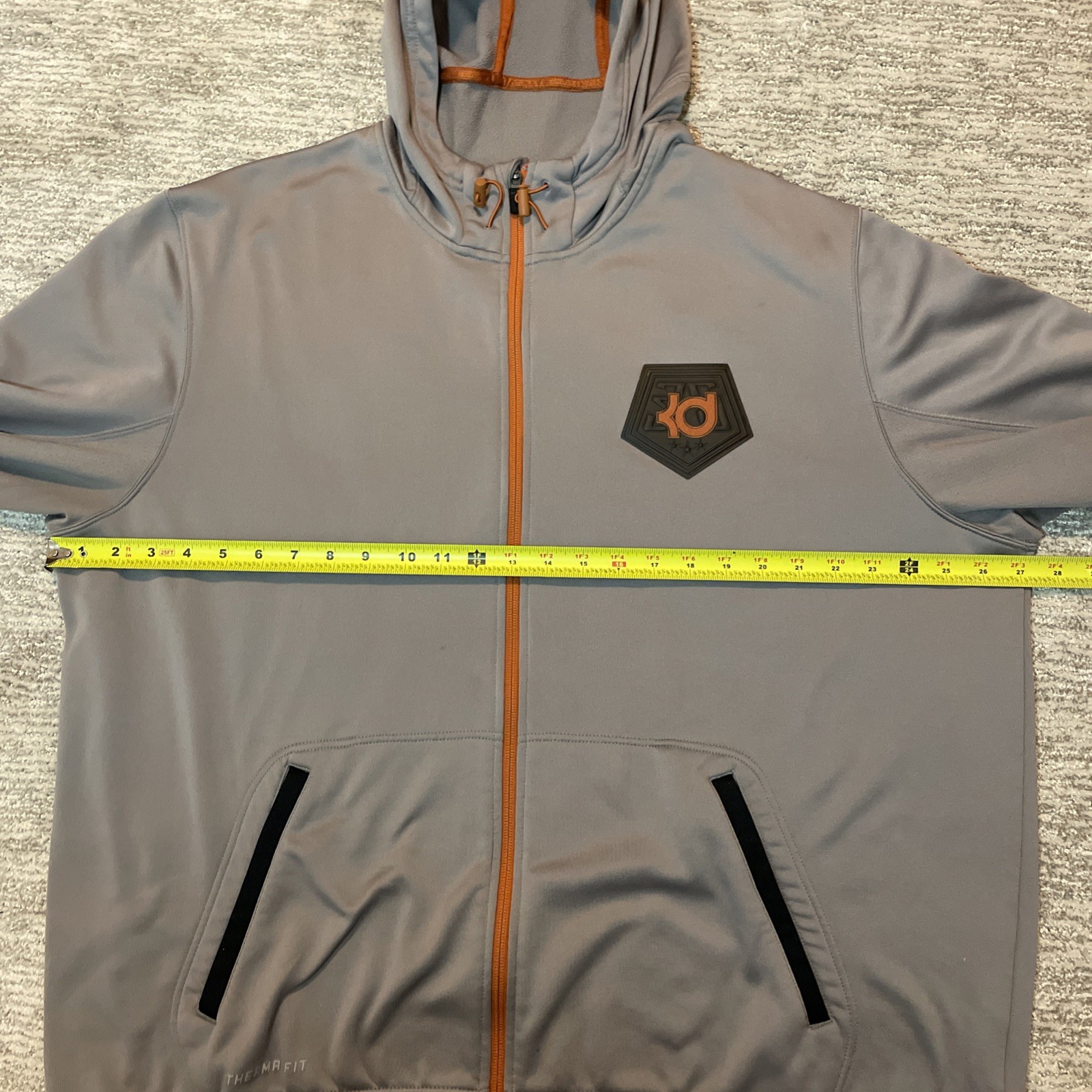 Nike Therma-Fit KD Kevin Durant Full Zip Hoodie Jacket Men’s 2XL Gray Fleece thumbnail 5