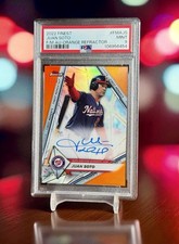 Juan Soto #22/25 Jersey Match 1/1 Orange Refractor PSA 9 2022 Finest WS Bat Drop