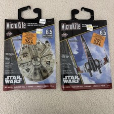 STAR WARS Millennium Falcon X-wing Lot MINI Mylar Kite 6.5" NEW MicroKite