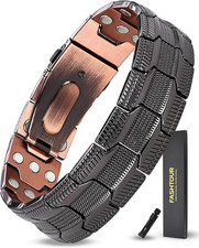 3X Copper Bracelet for Men Triple Ultra Strength Magnets, Masculine Design Pure